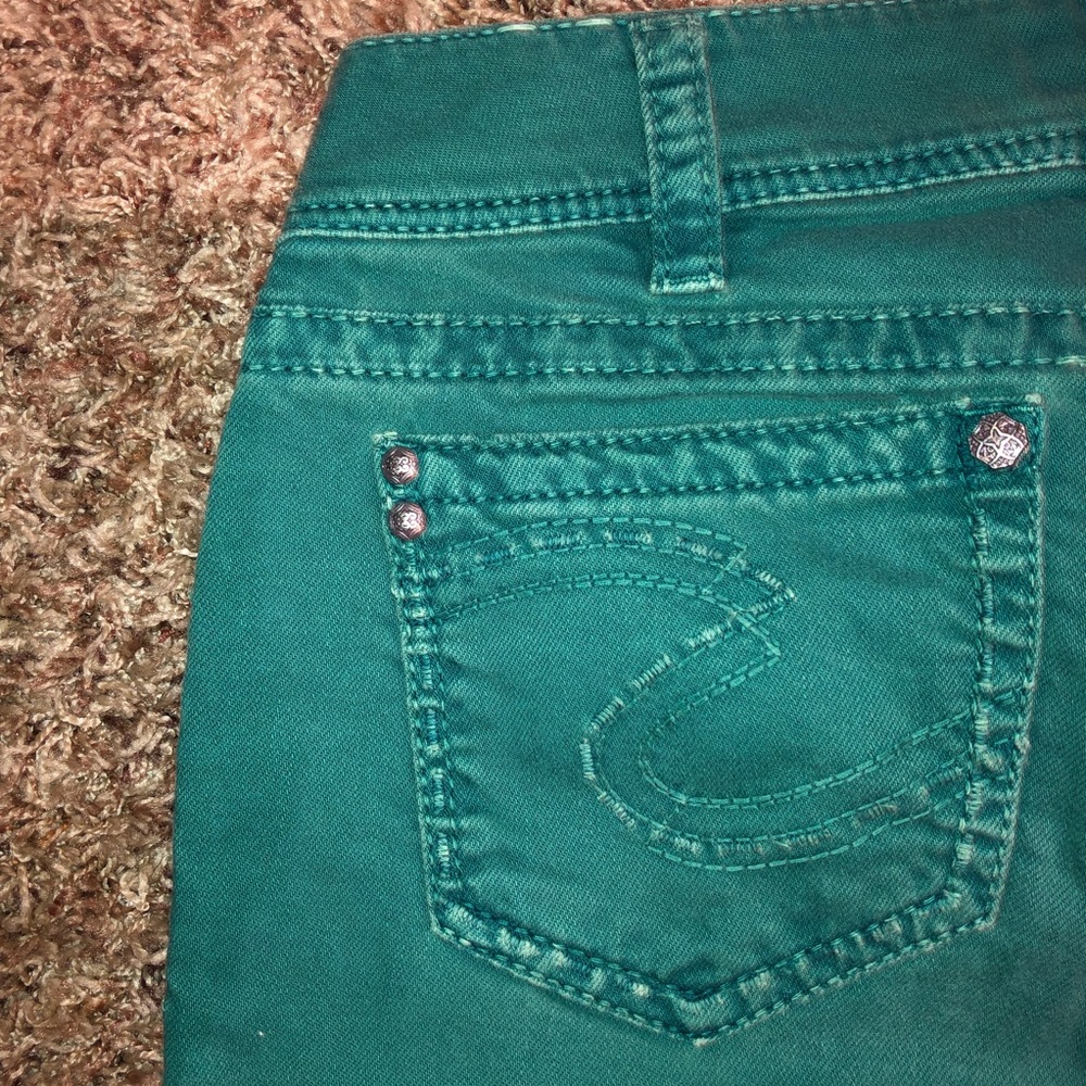 Teal Silver Suki Style Skinny Jeans